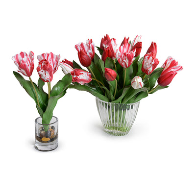 Tulip Arrangement in Crystal Vase 16"H