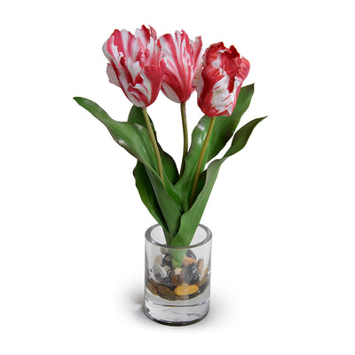 Tulip Arrangement in Glass 14"H