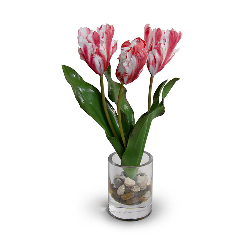 Tulip Arrangement in Glass 14"H