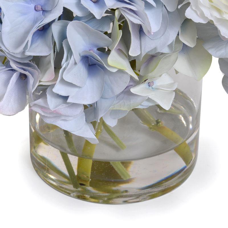 Hydrangea, Ranunculus Arrangement in Glass - Mixed - New Growth Designs