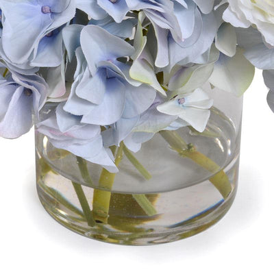 Hydrangea, Ranunculus Arrangement in Glass - Mixed - New Growth Designs