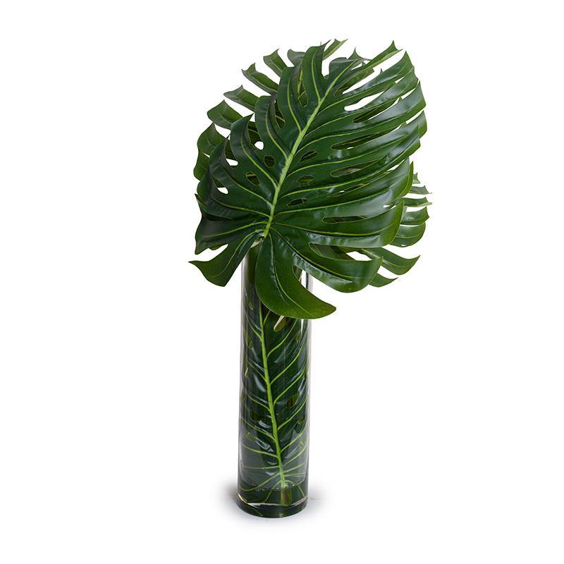 large glass vase for monstera Monstera Leaves in Glass 40"H – New Growth Designs