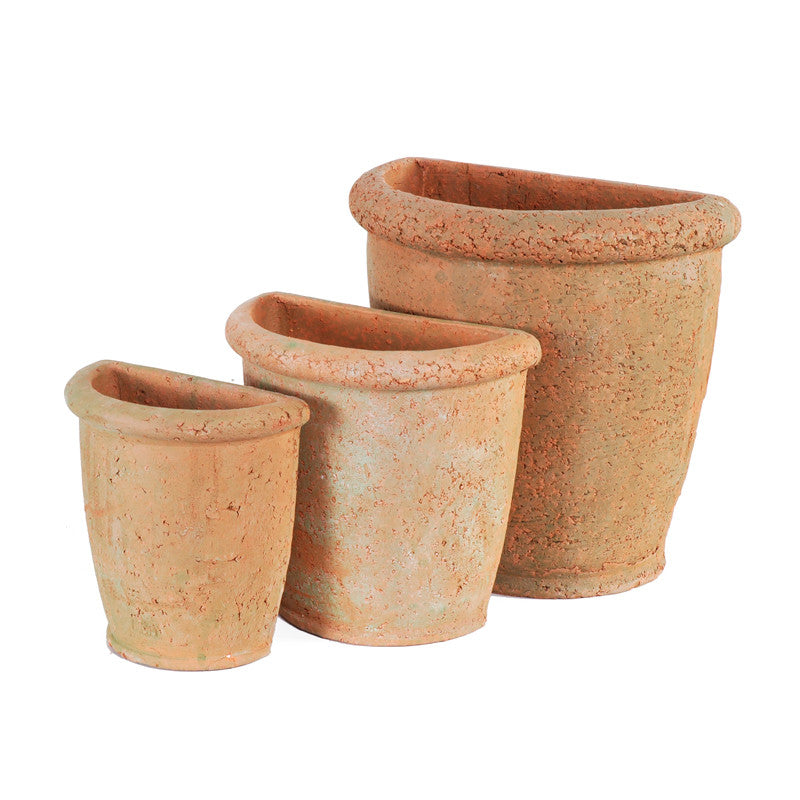 half moon planter pots Terracotta