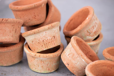 Stacked Collection of Terracotta Pots for Artificial Flowers and Plants - New Growth Designs