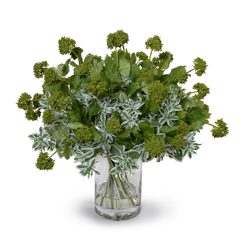 Viburnum, Euphorbia Arrangement 18"H