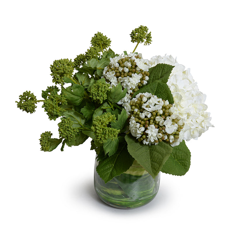 Viburnum, Hydrangea Arrangement - Green-white