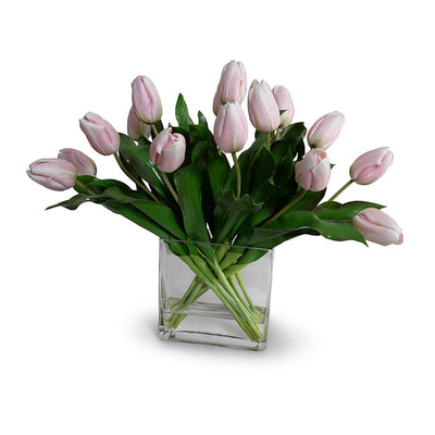 Tulip Arrangement in Glass 17"H