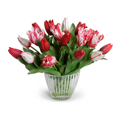 Tulip Arrangement in Oval Vase