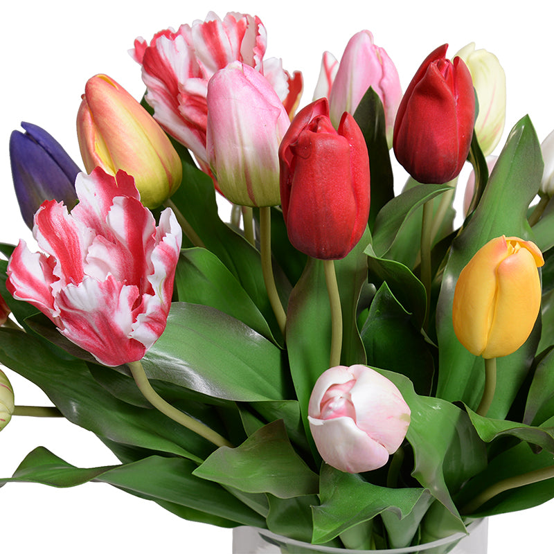Tulip Arrangement, 17"H - Mixed colors
