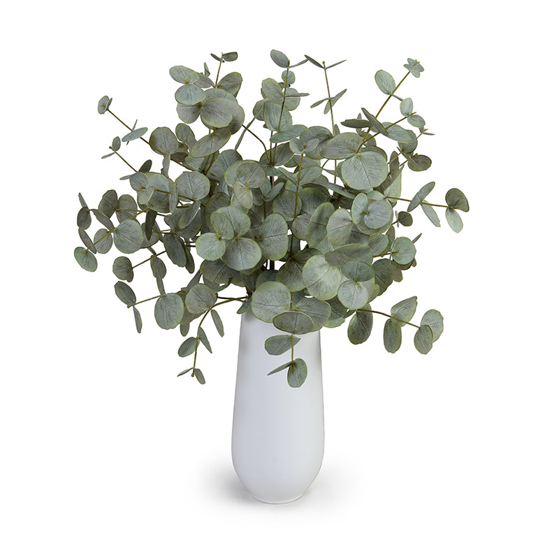 Eucalyptus in Tall Porcelain Vase, 28"H