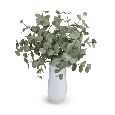 Eucalyptus in Tall Porcelain Vase, 28"H