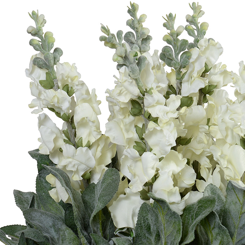 Snapdragons, Lamb's Ear, Euphorbia in Porcelain, 20"H