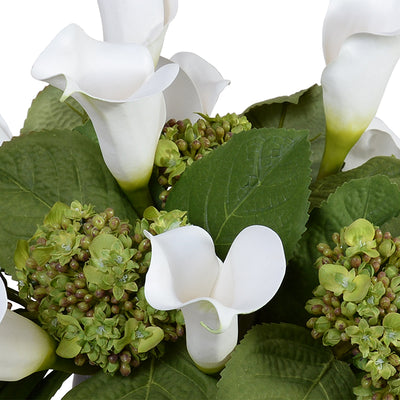 Calla Lily & Hydrangea Buds Arrangement 15"H