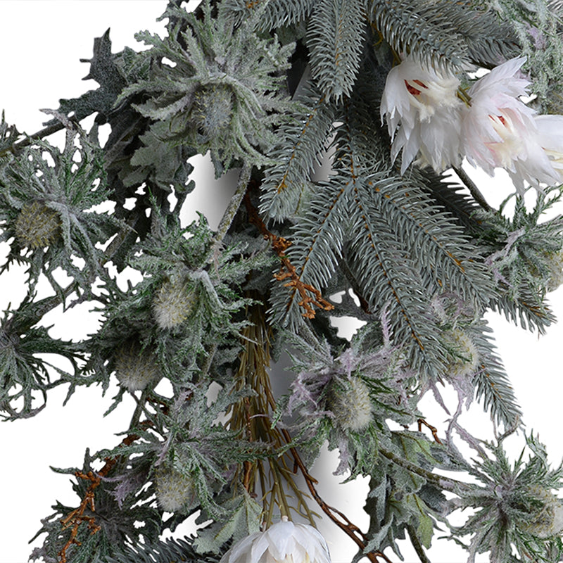 Thistle, Blue Spruce & Protea Garland 2'