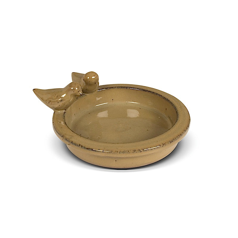 Terracotta Glazed Bird Bath