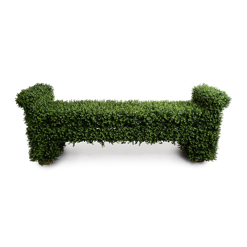 Boxwood Covered Garden Bench, 76" L