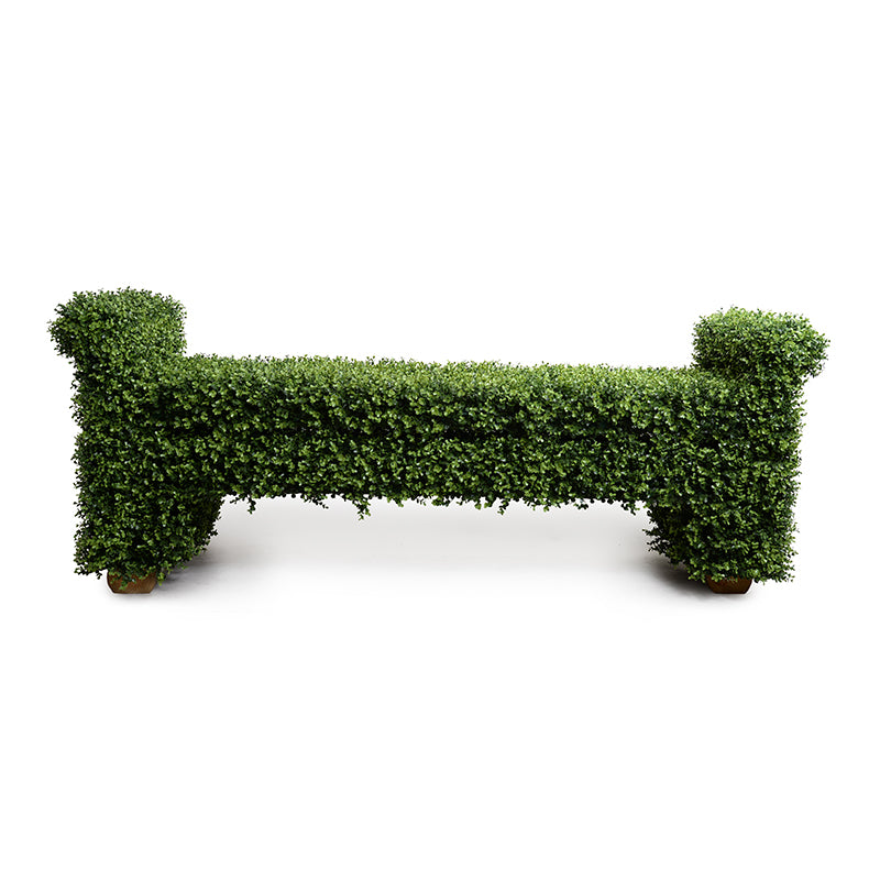 Boxwood Covered Garden Bench 76" L