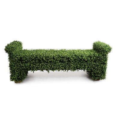 Boxwood Covered Garden Bench, 76" L