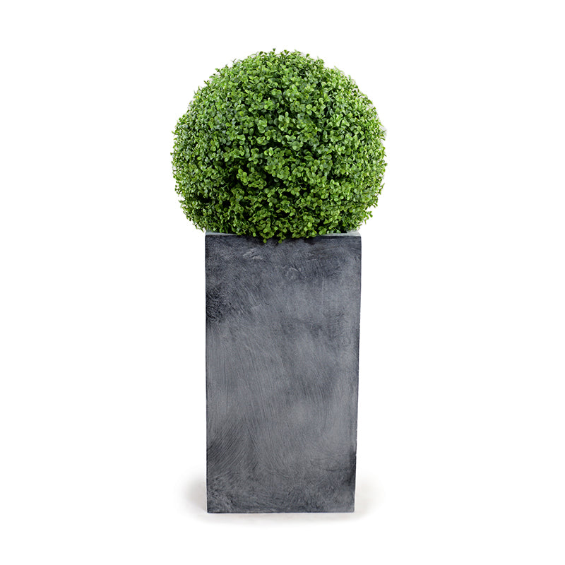 Boxwood Ball in Column Planter