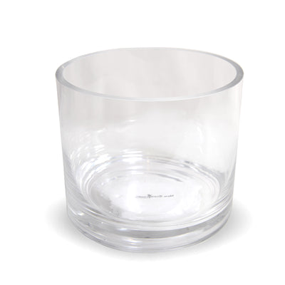 Glass Cylinder Vase, 6" H x 7" Dia