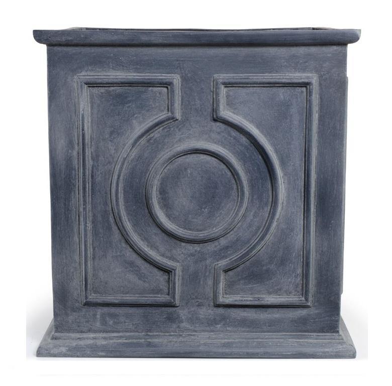 Fiberglass Decorative Cube Planter w/ Lead Finish — 24