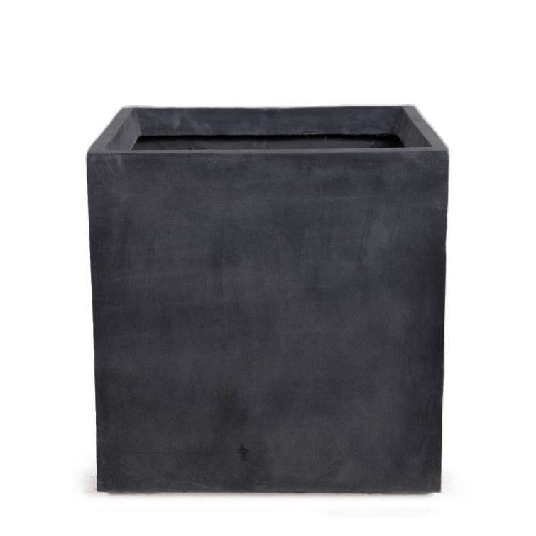 Fiberglass Cube Planter - Gray — 24