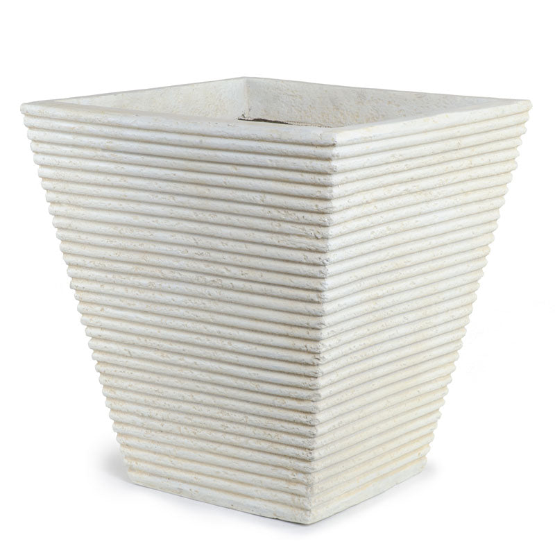 Square Ribbed Fiberglass Tree Planter — 24