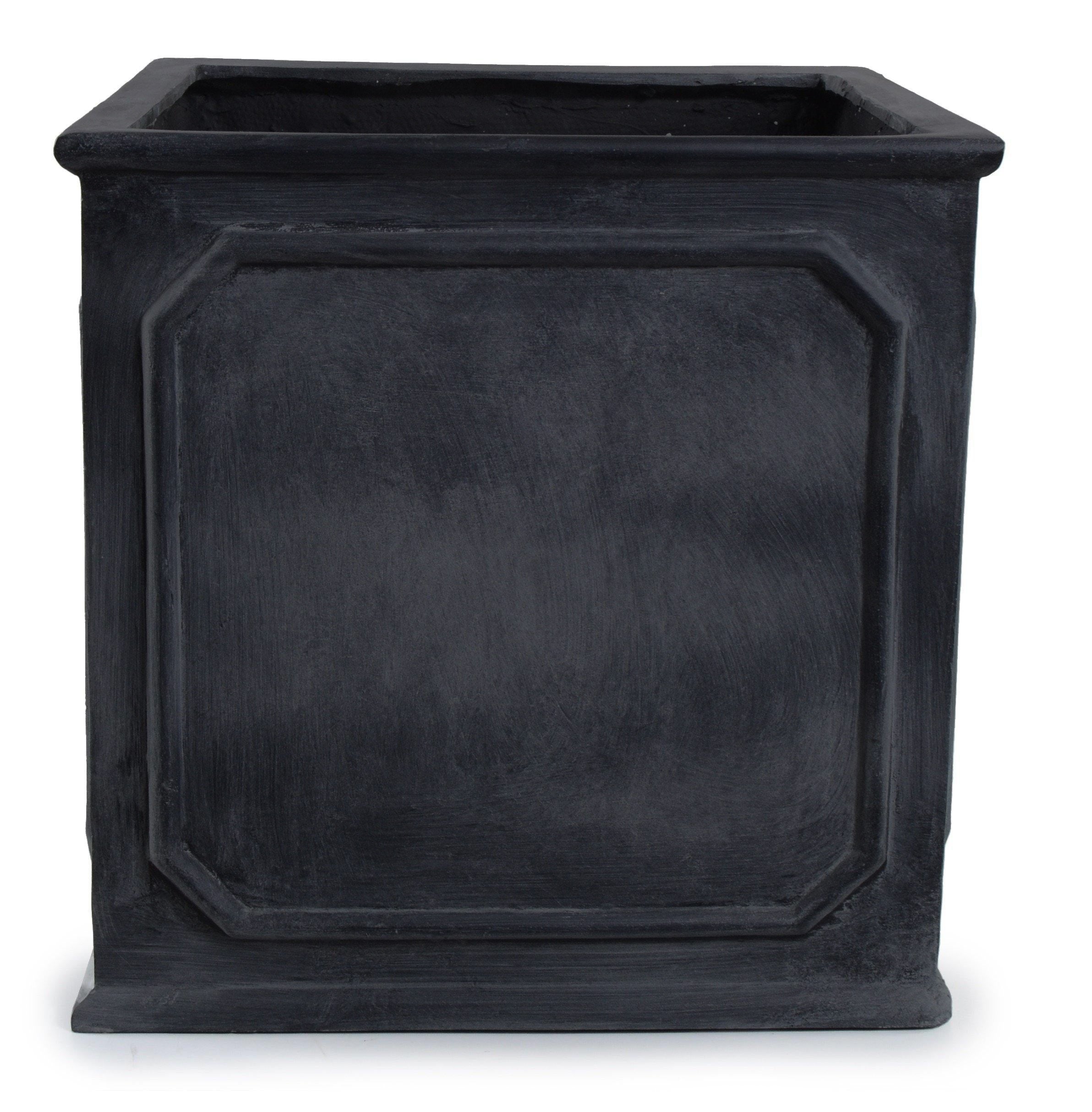 Fiberglass Bordered Cube Planter - Gray — 24