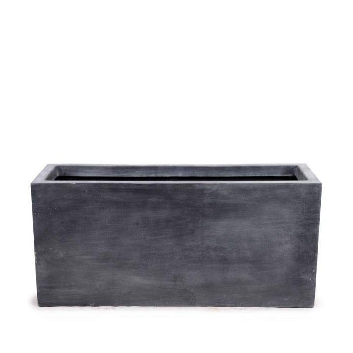 Fiberglass Trough Planter w/ Lead Finish