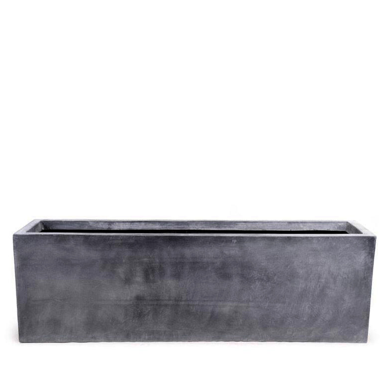 Fiberglass Trough Planter w/ Lead Finish