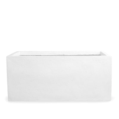 Fiberglass Trough Planter w/ White Stone Finish