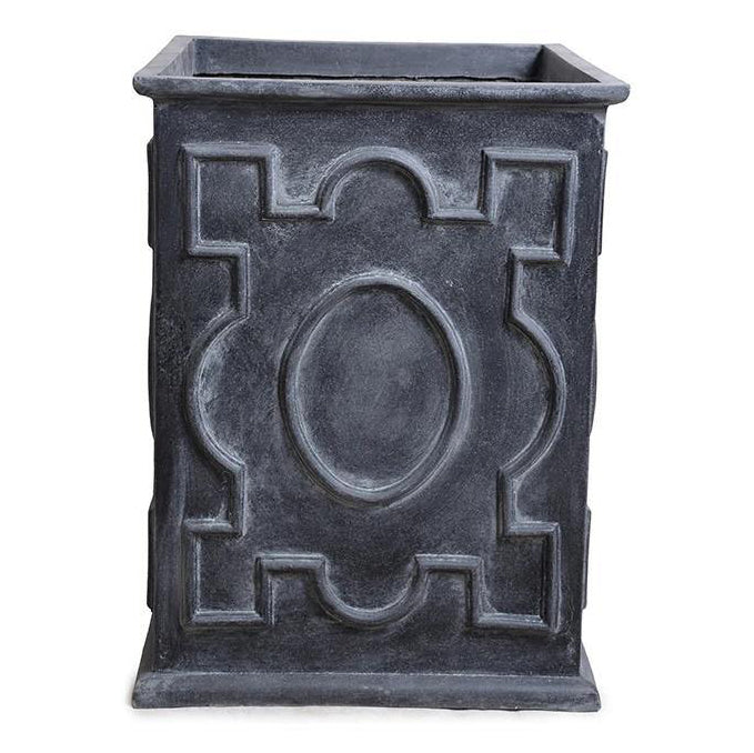 Fiberglass Decorative Column Planter with Lead Finish - 24