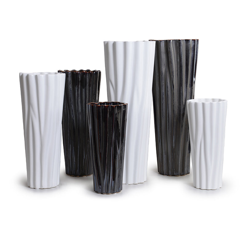 Scalloped Wave Porcelain Vase