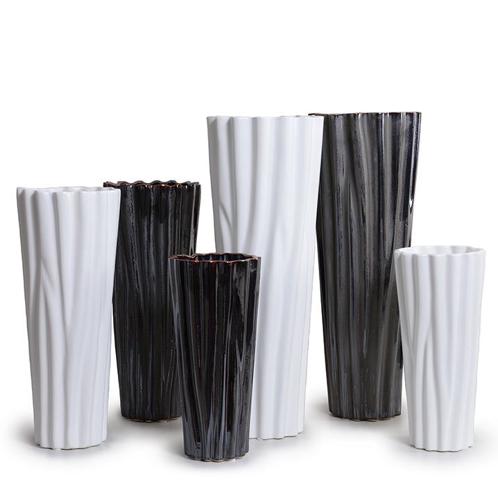 Scalloped Wave Porcelain Vase