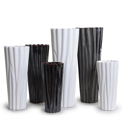 Scalloped Wave Porcelain Vase