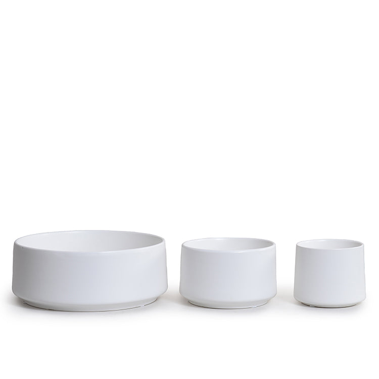 Modern Slant Porcelain Low Vase