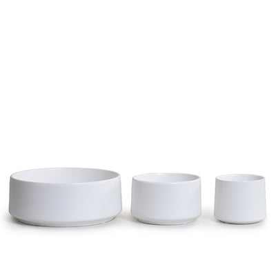 Modern Slant Porcelain Low Vase