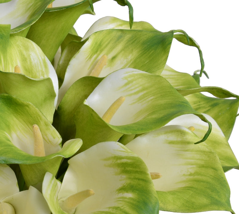 calla lily flower leaves Calla Lily Stems in Leaf Lined Glass 13"H – New Growth Designs