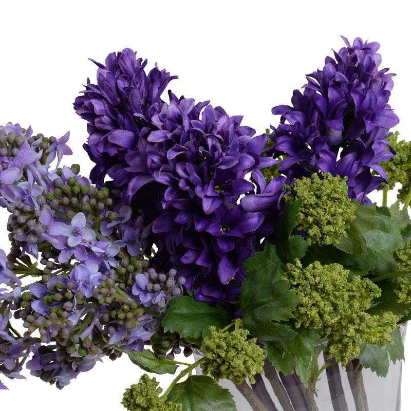 Lilac, Viburnum, Hyacinths Arrangement in Glass Envelope - Mixed - New Growth Designs