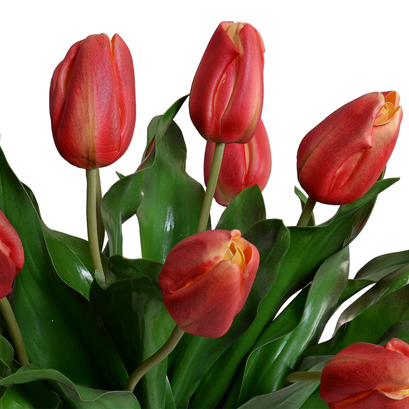 Tulip Arrangement, 17"H - Orange-red