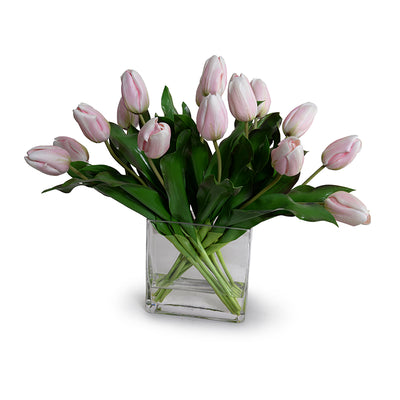 Tulip Arrangement, 17"H - Light pink