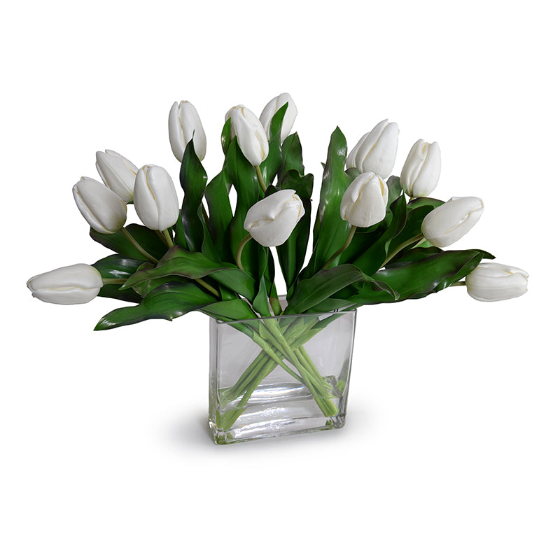 Tulip Arrangement, 17"H - White