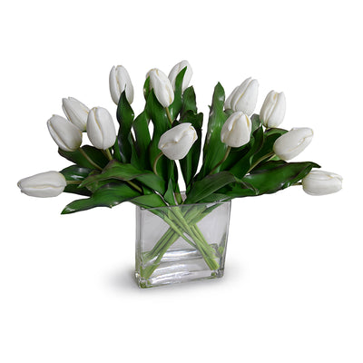 Tulip Arrangement in Glass 17"H