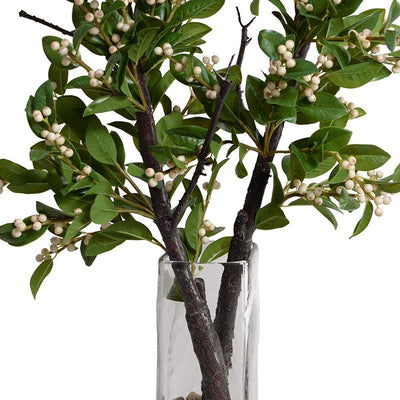 Holly Branch with Berries in Glass, 54"H - New Growth Designs