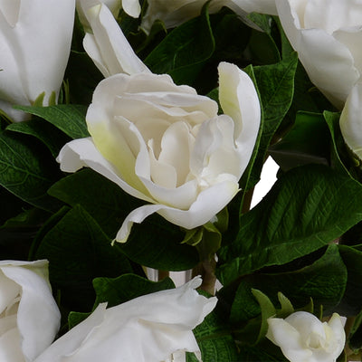 Gardenia Natural Touch Bouquet in Crystal Vase - White