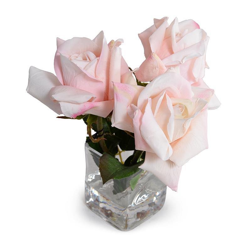 Rose Natural Touch Cutting in Glass - Pink - New Growth Designs