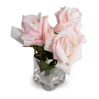 Rose Natural Touch Cutting in Glass - Pink - New Growth Designs