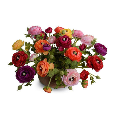 Ranunculus Centerpiece in Terracotta Bowl - Mixed - New Growth Designs