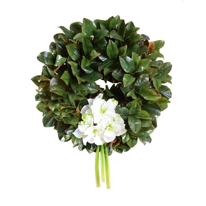 Amaryllis Wreath Bouquet - White - New Growth Designs