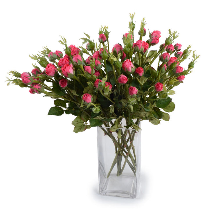 Mini-Rose Bud Spray - Hot Pink 16